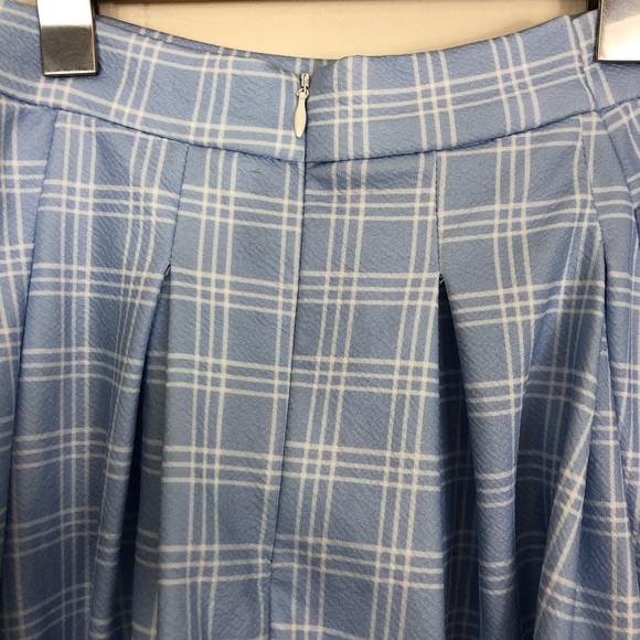 SHEIN Boxy Pleated Plaid Skirt Sz M - Picture 8 of 9